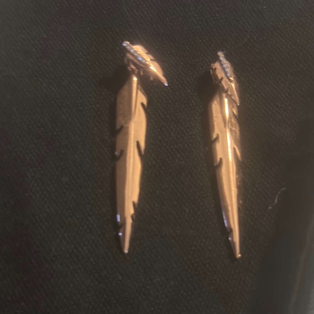 Rose Gold Feather Earrings